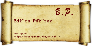 Bács Péter névjegykártya